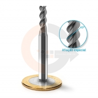 Fresa Para Alumínio 3 Cortes HRC45 5mm x 15mm Corte a 45º codigog Fresa Para Alumínio 3 Cortes HRC45 5mm x 15mm Corte a 45º codigog