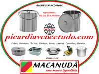 MACANUDA | BALDES DE AÇO INOX 304, VENDAS NO ESTADO DO PARANÁ
