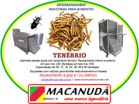 TENÉBRIO DESIDRATADO, MÁQUINAS INDUSTRIAIS DESIDRATADORAS MACANUDA 